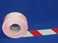 Výstražná páska červeno-biela 75 mm x 500 bm obr.
